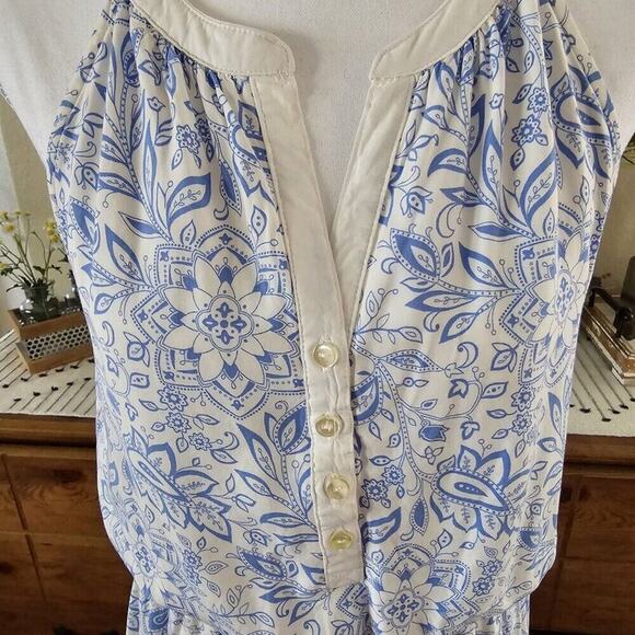 Old Navy Blue & White M French Cottagecore Boho Coastal Garden Quiet Luxury Maxi - Picture 3 of 10